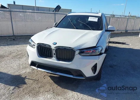 2022 BMW X3 Sdrive30I z USA, uszkodzony, nr VIN 5UX43DP02N9K86201